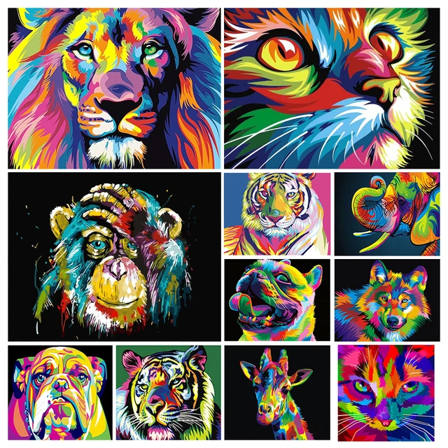 DIY 3D Mosaico Pintura de Animais, Gato, Leão, Tigre, Bloco de Construção,  Bordado, Home Wall Art