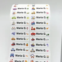 120pcs Name Tag Custom Waterproof Kawaii Stickers Decals Personalized Name Label for Children School Stationery Bottle Sticker 1