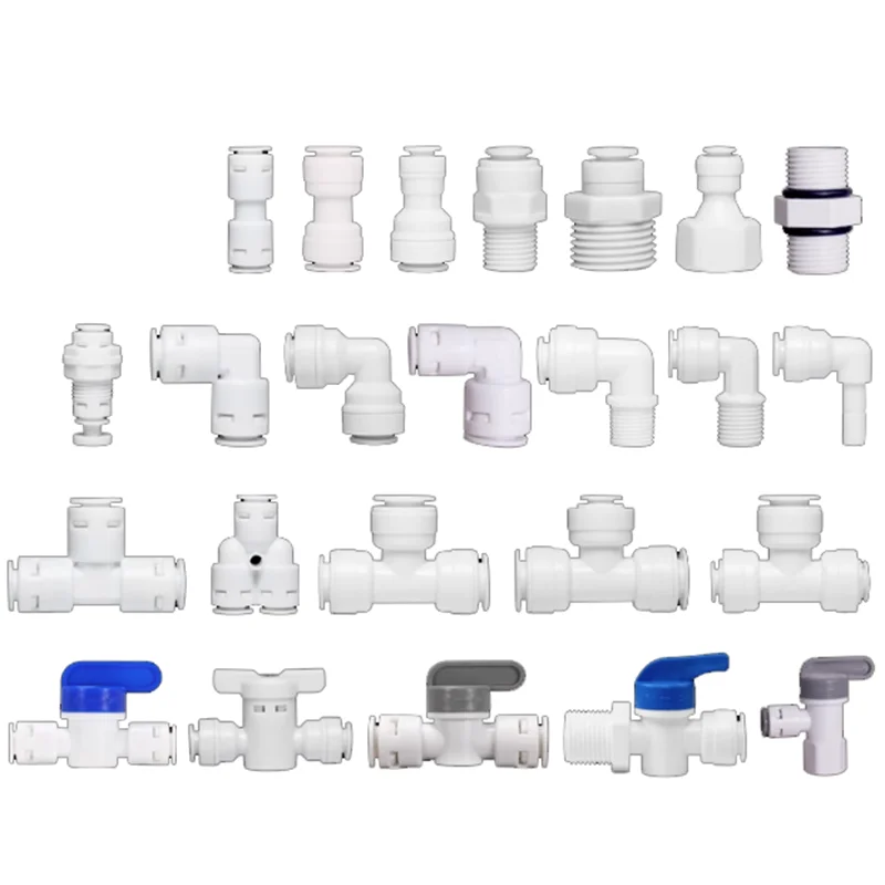 1/8" 1/4" 3/8" 1/2" Female Male Thread Water Purifier Quick Connect Fitting Straight+Tee+Elbow+Ball Valve Pipe Fitting pipe fitting,water pipe fitting,hose pipe fitting,ball valve,tee adapter