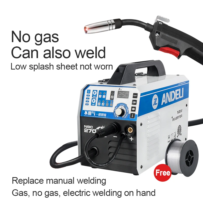 Small household 220V electric welding machine semi-automatic welding machine Airless flux cored wire inverter 1KG capacity weldi 2