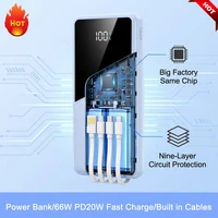 20000mAh Power Bank  Large Capacity With 4 Cables Fast Charging Portable Battery Charger for iPhone Samsung Xiaomi - Image 2
