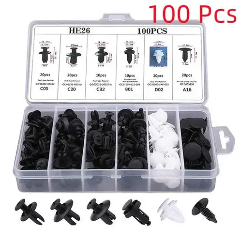 835 Car Push Retainer Black Nylon Fastener Clips in Plastic Box for GM Ford Lexus Honda Chrysler Mazda Nissan Jeep Ford - Image 8