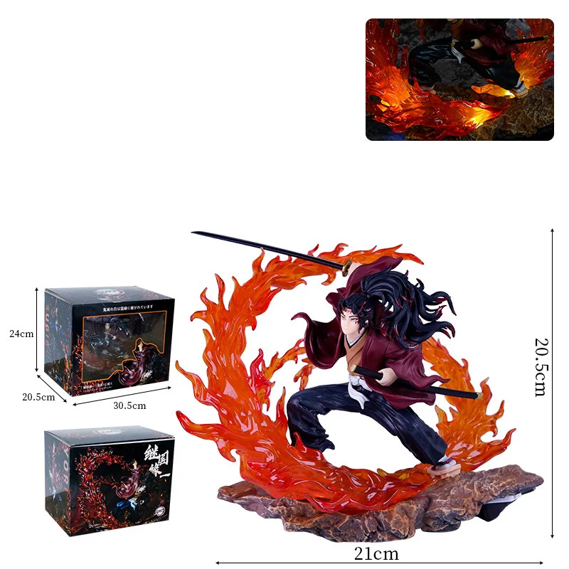 29cm demônio slayer gk batalha ver figura de ação kokushibou yoriichi  tsugikuni michikatsu estatuetas com luz kimetsu nenhum brinquedo yaiba -  AliExpress