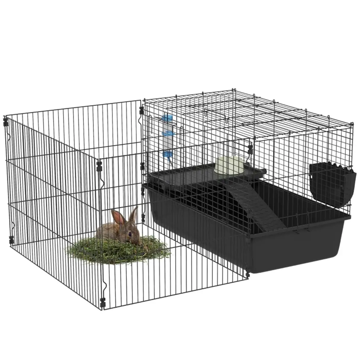 Portable Small Animal Playpen Cage for Rabbits, Guinea Pigs, Ferrets & More-Easy Assembly & Safe Enclosure