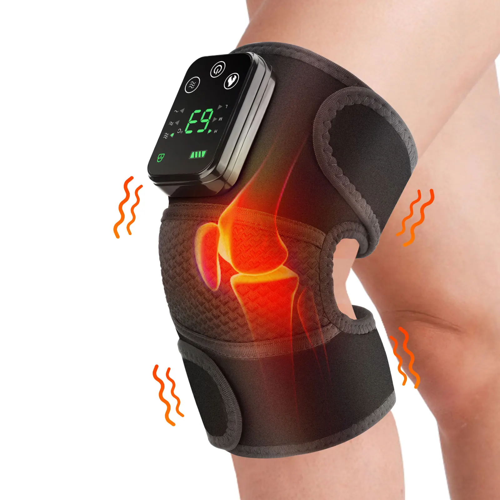 Eletric Heating Shoulder Massage Instrument Vibrator 3-Level Thermal Knee Pad Joint Brace 3 in 1 for Elbow Leg Muscle_voghion.com