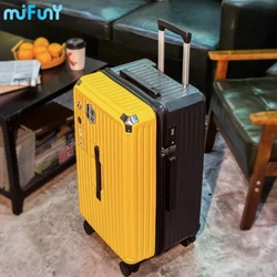 MiFuny Rolling Luggage Yellow Paired with Black Thickened Trolley Suitcase Travel Box 30/40/50Inch Password Box Carry on Luggage