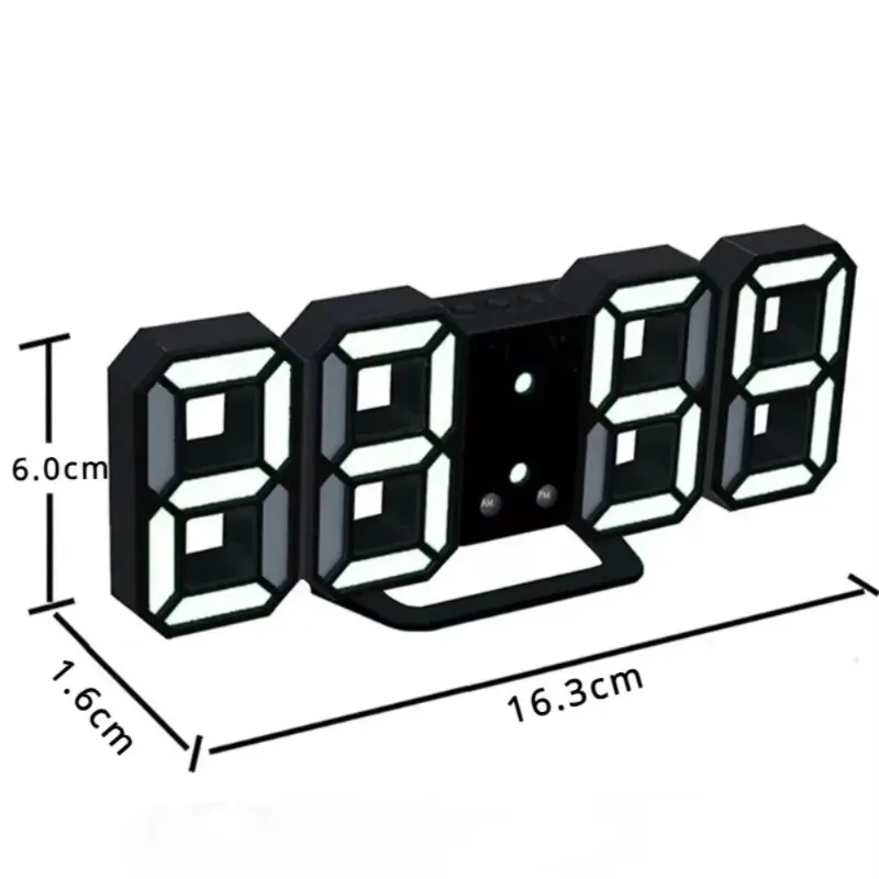 Table 3D LED Digital Alarm Clock Wall Clock Time/Date/Temperature for Home Kitchen Offices Clock Decoration Garden Clocks
