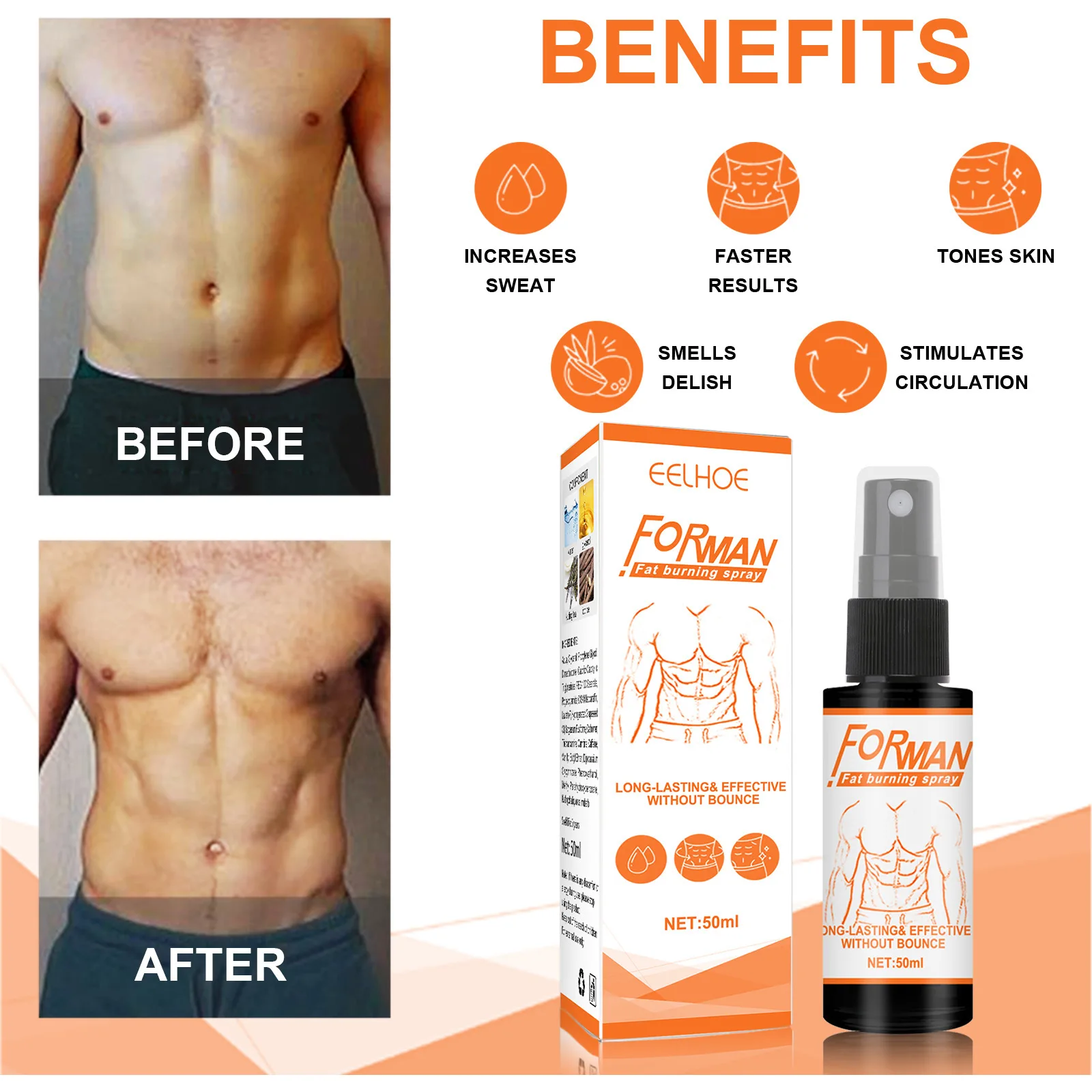Belly Fat Burning Spray For Men Chest Firming