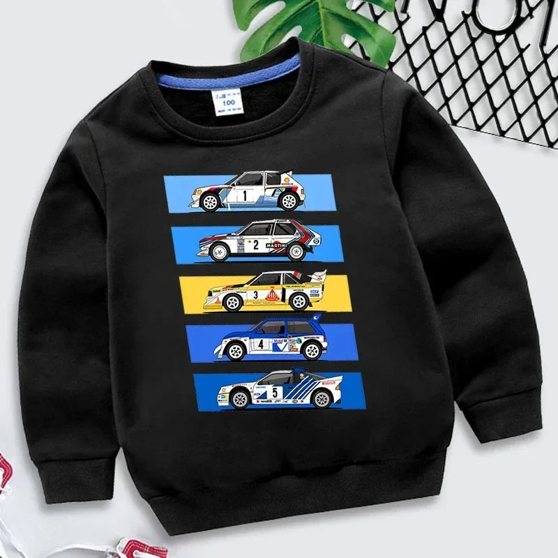 Rally Car Kids Hoodies Drift Sweatshirt Fashion Car Fans Streetwear