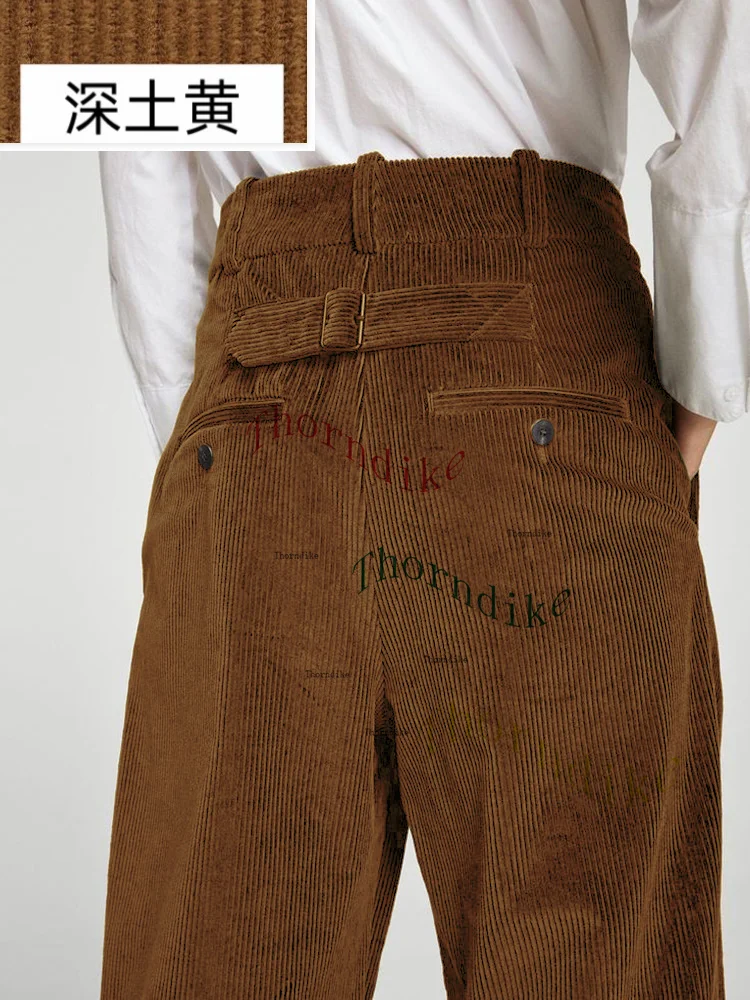 Thorndike Winter Autumn Corduroy Suit Pants Men straight Pants thick Pants Purple Formal Business Male Wedding Casual Trousers 2