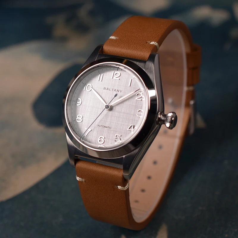 Baltany S4038 Automatic Watches Men Vintage Bublleback Case