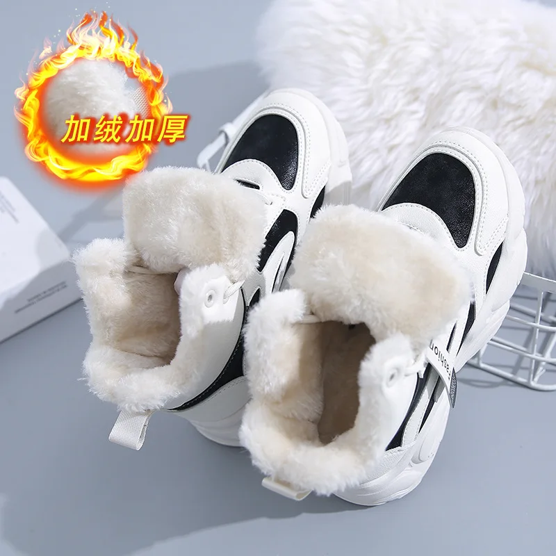 2022 Winter High Help Snow Boots Women Shoes Flat Hell Casual Shoes Woman Ankle Boots Plush Warm Botas Muje Botas Femininas Bota