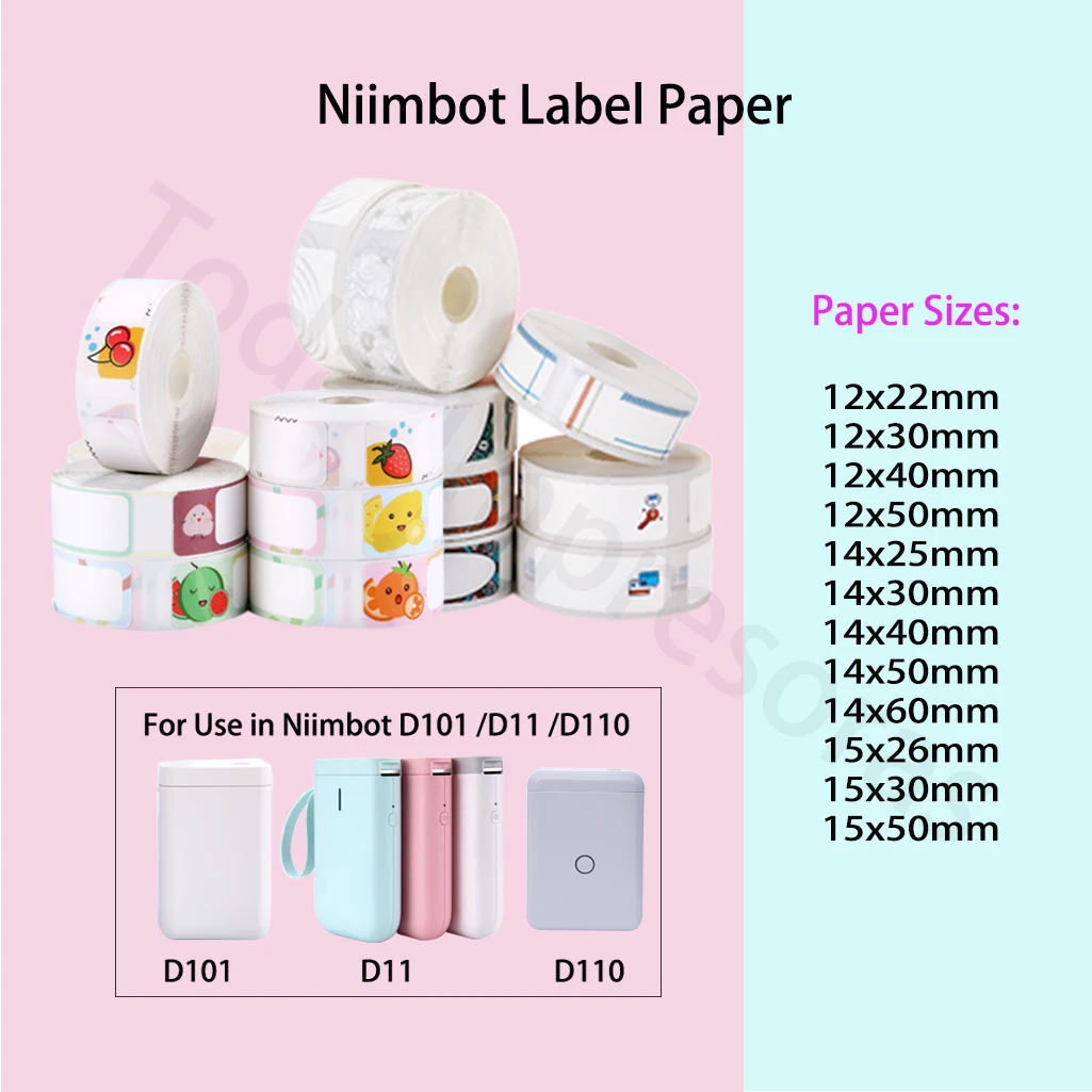 Niimbot-D110 D101 D11 오리지널 감열식 라벨 프린터, 3 롤, 상업용, 가정, 스토리지, 마킹, 라벨 용지, 재미있는 스티커