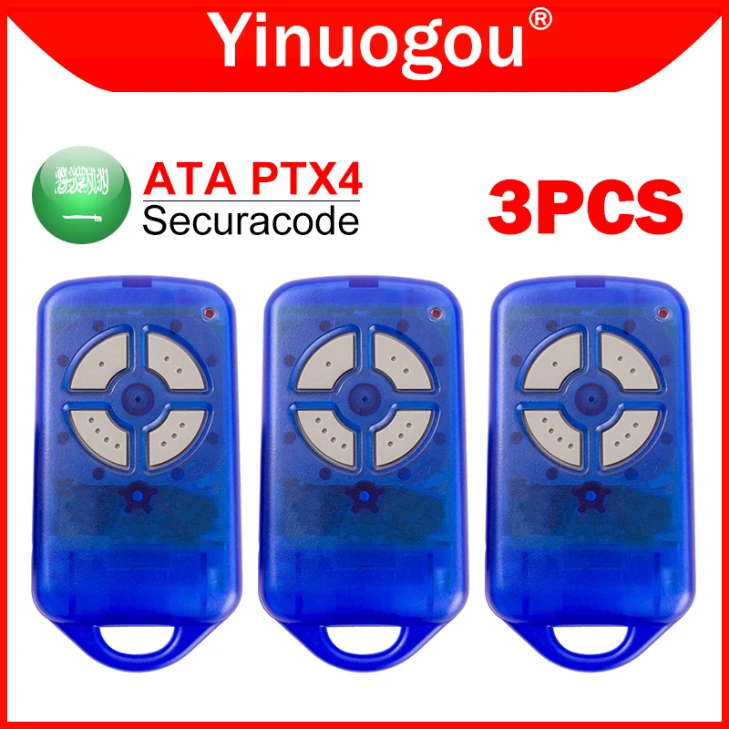 3 PCS ATA PTX4 PTX4 Securacode Garage Door Remote Control 433.92MHz Rolling Code Replacement