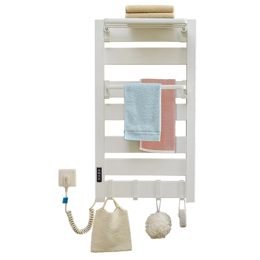 Modern Smart White Electric Bathroom Heated Towel Rack Electric Heating Drying Electric Towel Rack