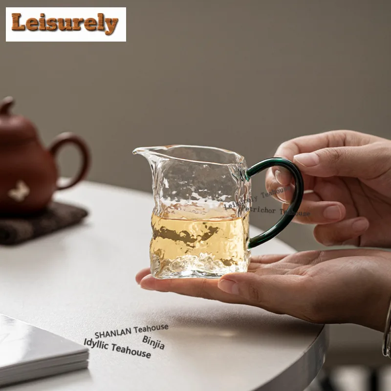 160ml Hammered Pattern Transparent Glass Tea Pitcher Tea Divider Cha Hai Dispenser Justice Cup Fair Mug Cha Decoration Supplies