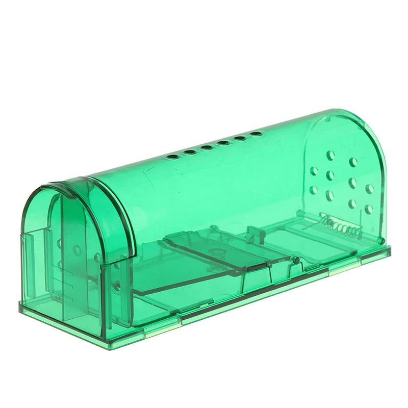 Solid Color Transparent Reusable Home Use Mousetrap Self-locking Rat Cage  Humane Live Mouse Trap For Indoor Outdoor Pest Control