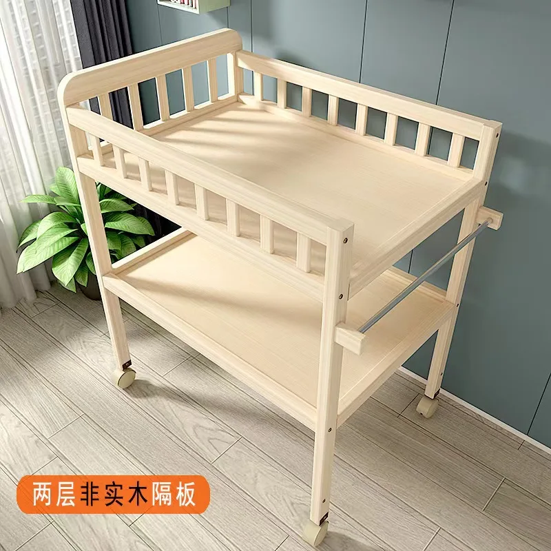 Multi Functional Solid Wood Diaper Table for Newborn Baby BB Care Diaper Changing Operation Table Massage Touch