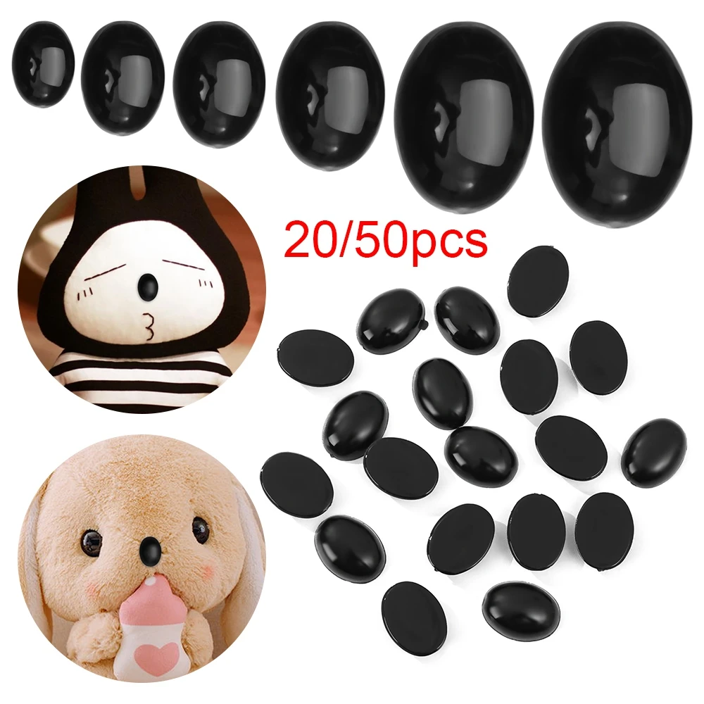 20/50pcs Crafts Plastic Oval Noses For Plush Dolls Toys For DIY Bear Animals Buttons Toys DIY Doll Safety Noses Accessories
