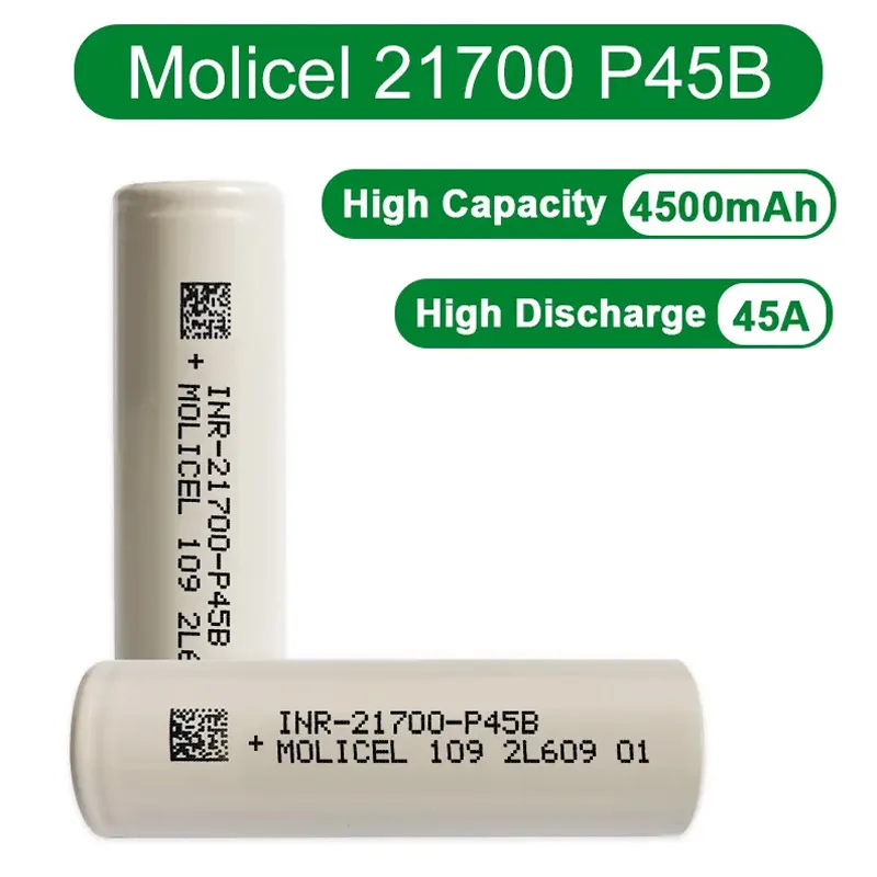 Molicel-bateria li Ion Recarregável Original para Brinquedos Lanterna P45b Inr 21700 4500mah Cdr 35a Max 45a 3.7v High-power - Image 5