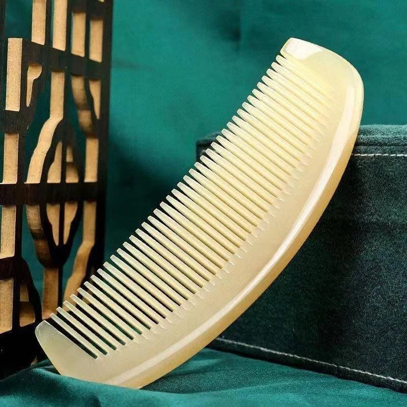 Natural Horn Comb 100% Handmade Buffalo Anti-Static Tangle-Free for Men Women Children Hair Scalp Massage Combs 3