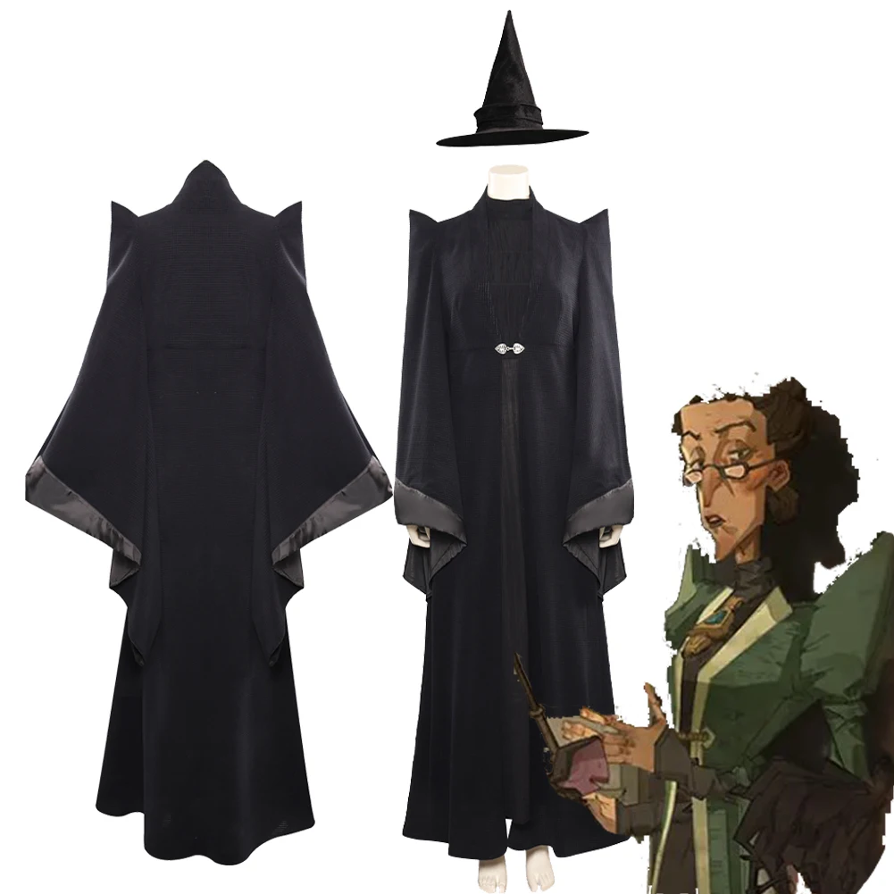 

Professor Mc 2023 Gonagall Cosplay Costume Dress Cloak Hat Outfits Halloween Carnival Party RolePlay Suit For Female Women Adult