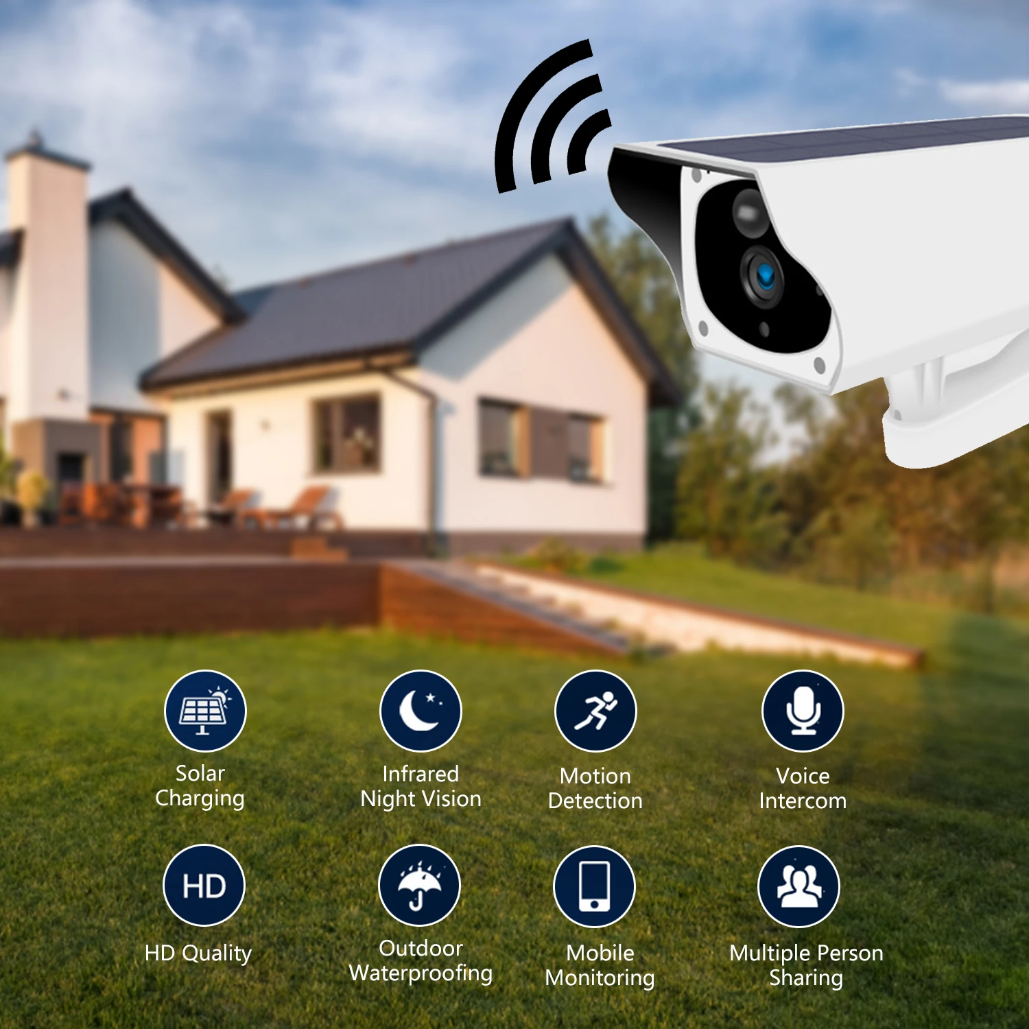 Wifi Low Power Remote Monitoring Solar Camera 2mp Hd Waterproof Infrared Night Vision Outdoor