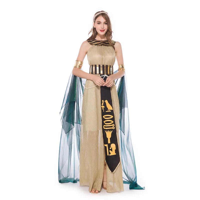 Adult Women Sexy Egyptian Royal Cleopatra Halloween Ancient Egypt Costume Adult Ladies Sexy Fancy Party Dress Outfit