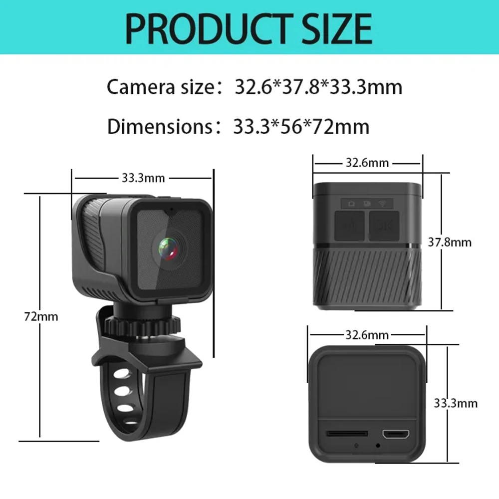 Caméra Action Sport 4K WiFi 32Go Carte - Étanche 30m