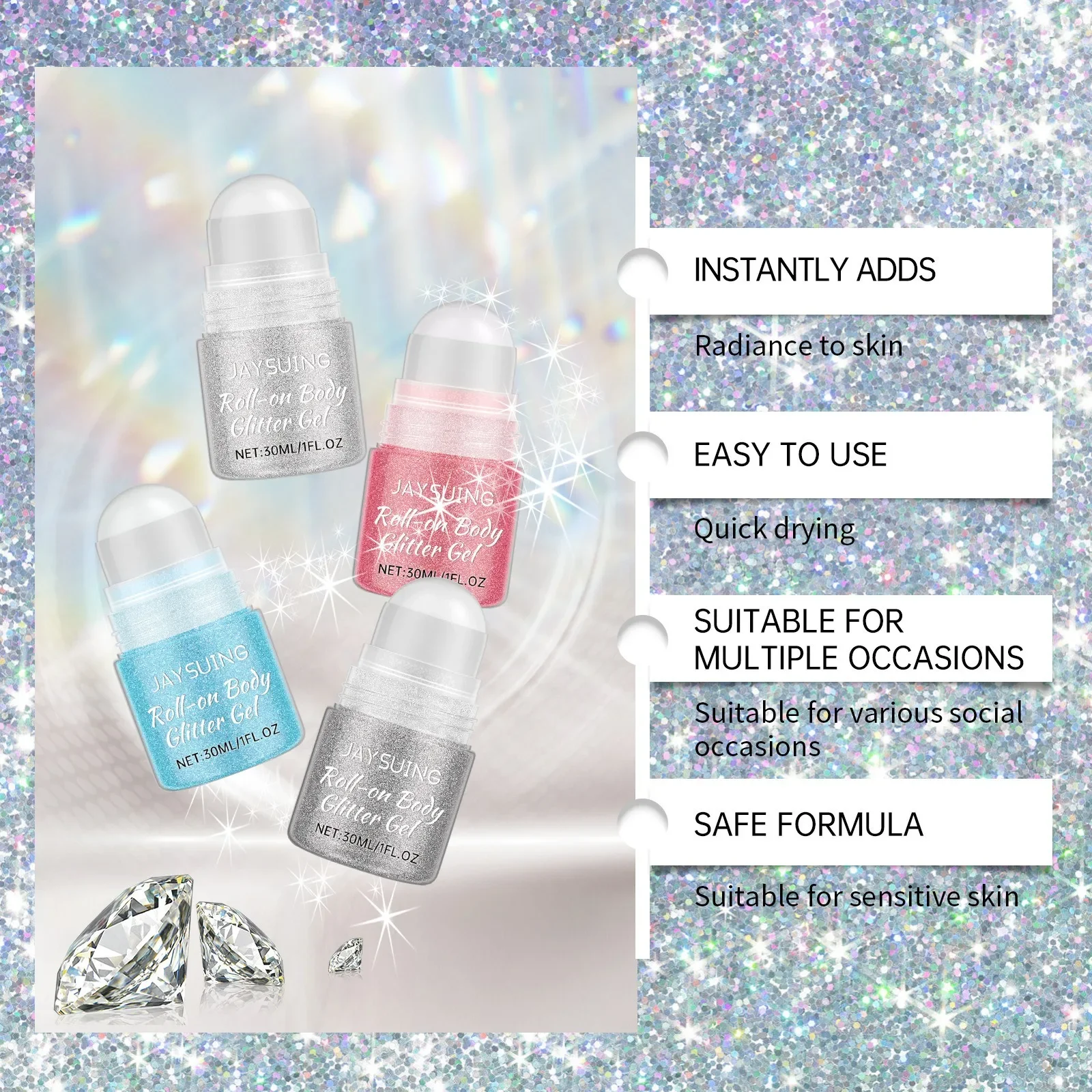 Face Body Glitter Gel Highlighter Makeup Stick Shimmer Eye Shadow Long Lasting Natural Waterproof Brighten Highlighter Cosmetics 4