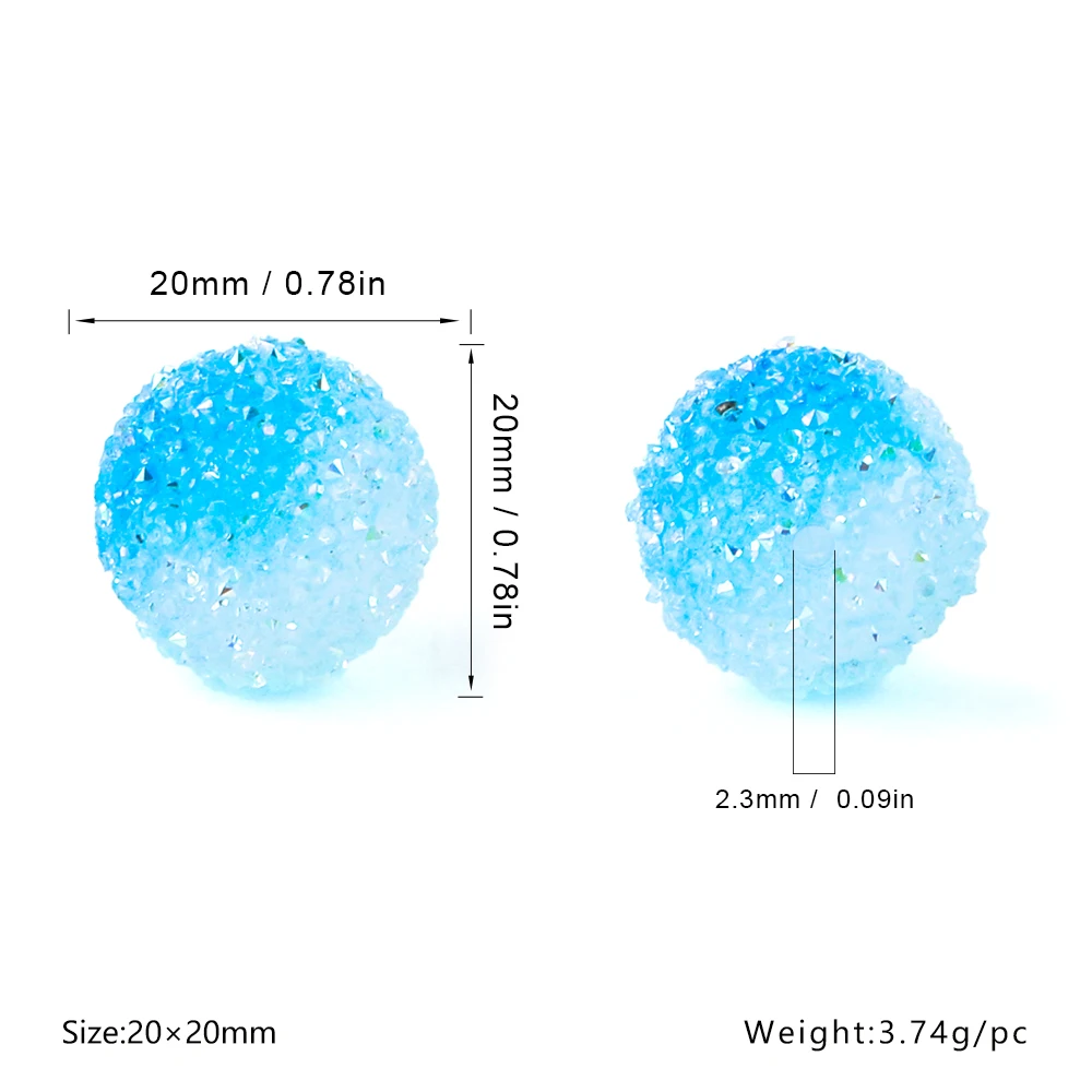 Colorful 20mm Acrylic Gradient Beads for DIY Jewelry and Accessories