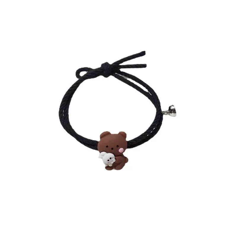 2pcs/set Cute Duck Cute Rabbit Woven Colorful Rope Bracelet Women Thread Distance Magnetic Bracelet Friendship Couple Jewelry