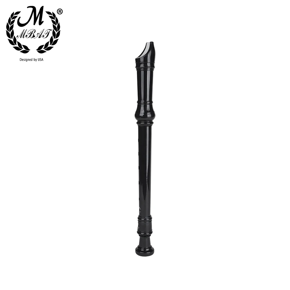 M MBAT Flute ABS Resin Soprano Recorder Woodwind Instrument With Cleaning rod Music