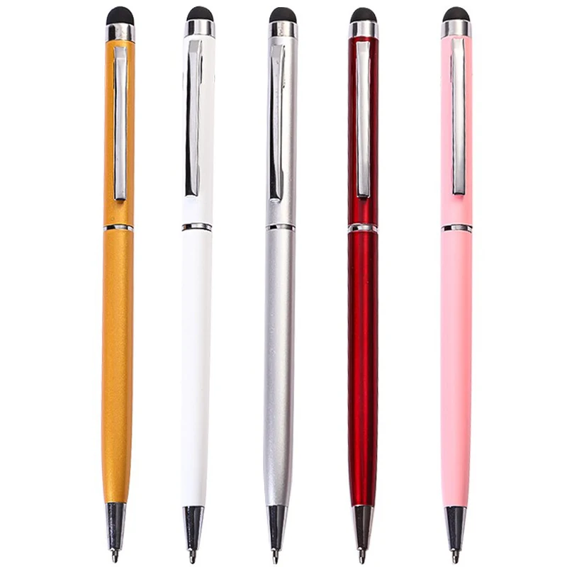 12 Pcs Dual-Use Stylus Touch Capacitive Pen Pen Ball Pen Mobile Phone Universal Touch Screen Pen Writing Supplies Pen Stationery tingdong multi color metal retractable extendable touch screen stylus pen stylus for nintendo nd si