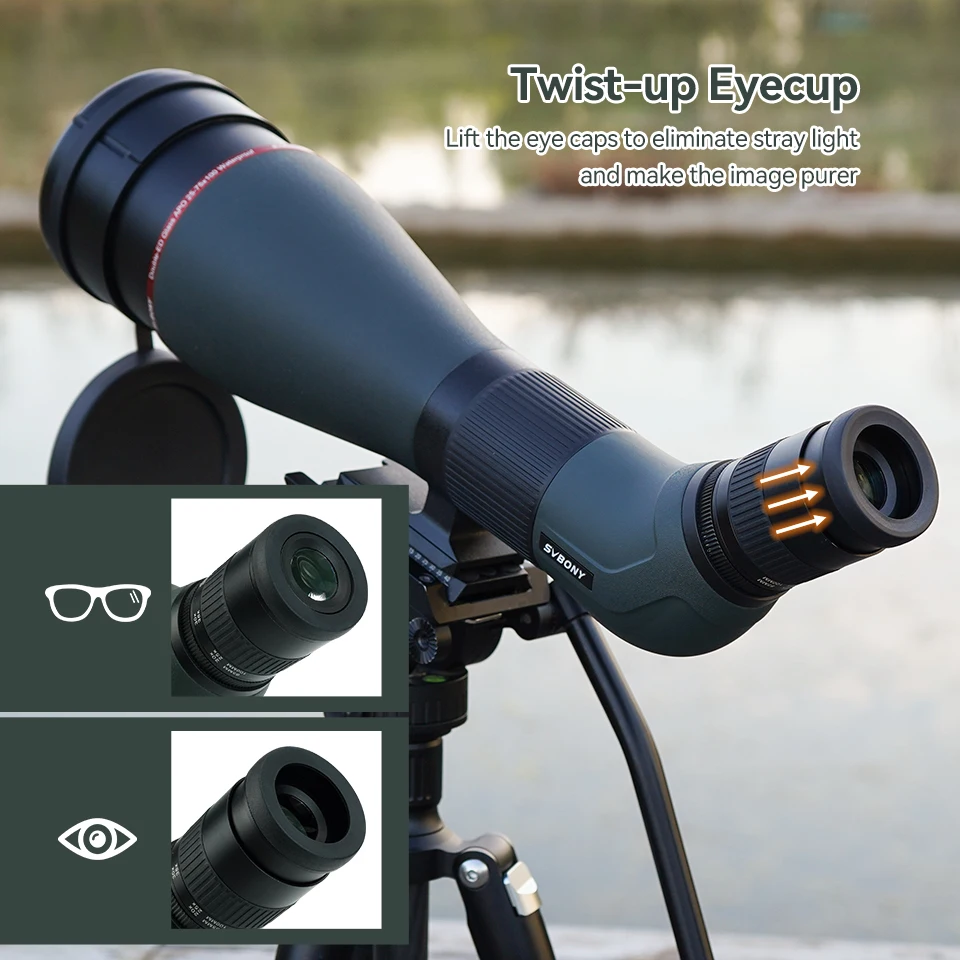 SVBONY SA401 25-75X100 APO Zielfernrohr Armeegrün 45 Grad 1,25 Zoll Okularschnittstelle Bestes Schießen – Detail 11