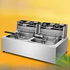 220V Imported Materials Fryers Commercial Household French Fries Deep-fried Dough Sticks Timing Single Double Cylinders 4