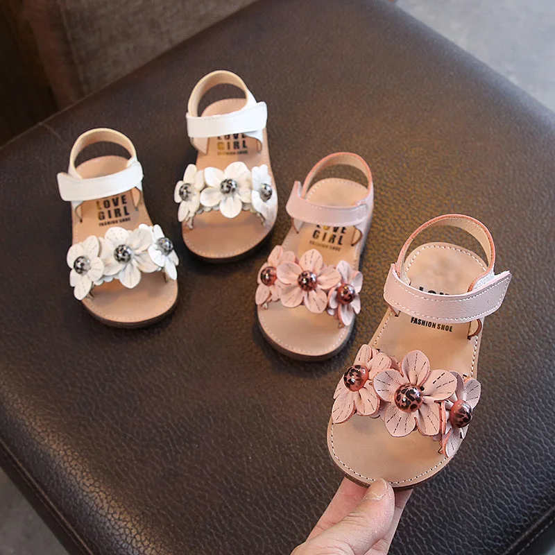 Infant Kids Children Dress Sandals Fashion Big Flower Girl Flat Pricness Shoes 