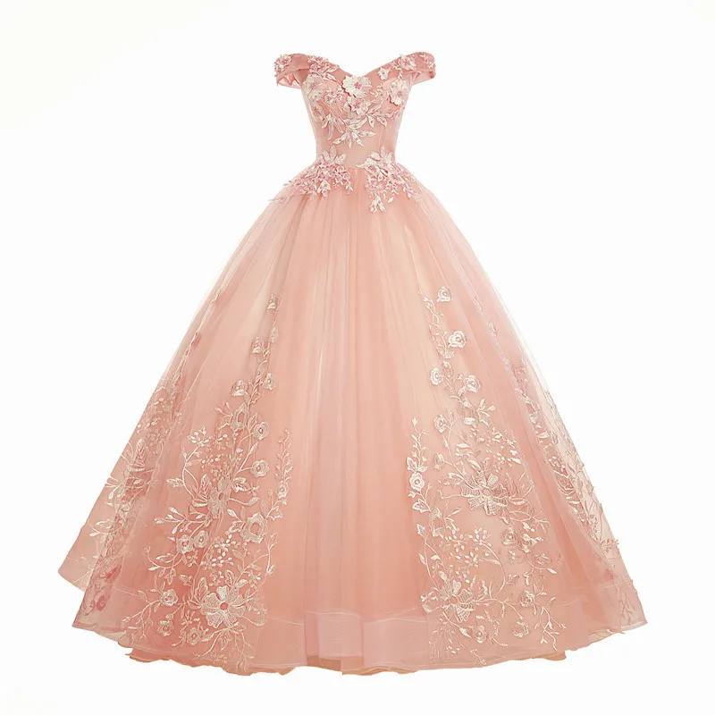 ZL150 Pink V-neck Tutu Forest Style Evening Dress