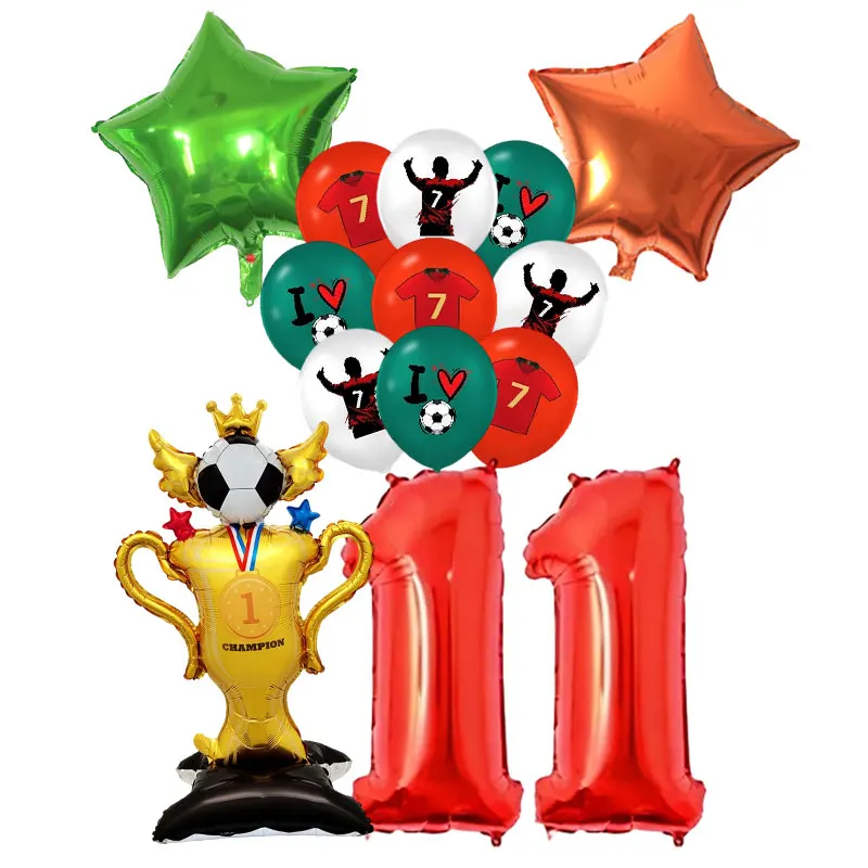 CR7 Themen-Geburtstagsdekorationen Popcorn-Box Geschenktüte Tortendekoration Banner Wimpel Fußball-Party-Zubehör Tischgeschirr Becher Servietten Teller für Kinder – Detail 30