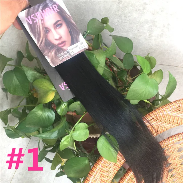 VSR PU Super Human Hair Tape In Extension Hair Style Double Drawn US Strong Adhesive Tape Human Hair Extensions For Salon #1