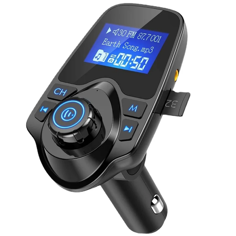 

T11 Car Bluetooth MP3 Player with Song Name Display, Hands-Free Calling, FM Transmitter, Dual USB Car Charger - Bluetooth MP3 Fo