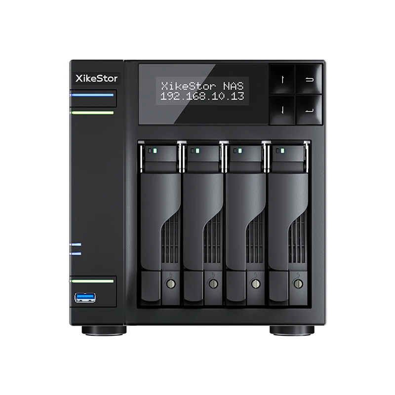 XikeStor 올인원 M.2 Nvme 2280 x 2 & 3.5인치/2.5인치 SATA x 4 SSD/HDD 하이브리드 스토리지 NAS 인텔 100 프로세서 8G/16G DDR5 4800MHz
