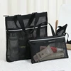 1pc/set Mesh Makeup Toiletry Storage Handbags Portable Travel Washing Body Shower Tools Cosmetic Organizer Pouch Double Zipper 2