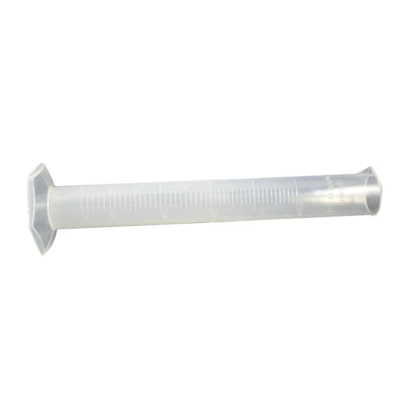 3X 250ML Clear White Plastic Liquid Measurement Graduated Cylinder For Lab Set
