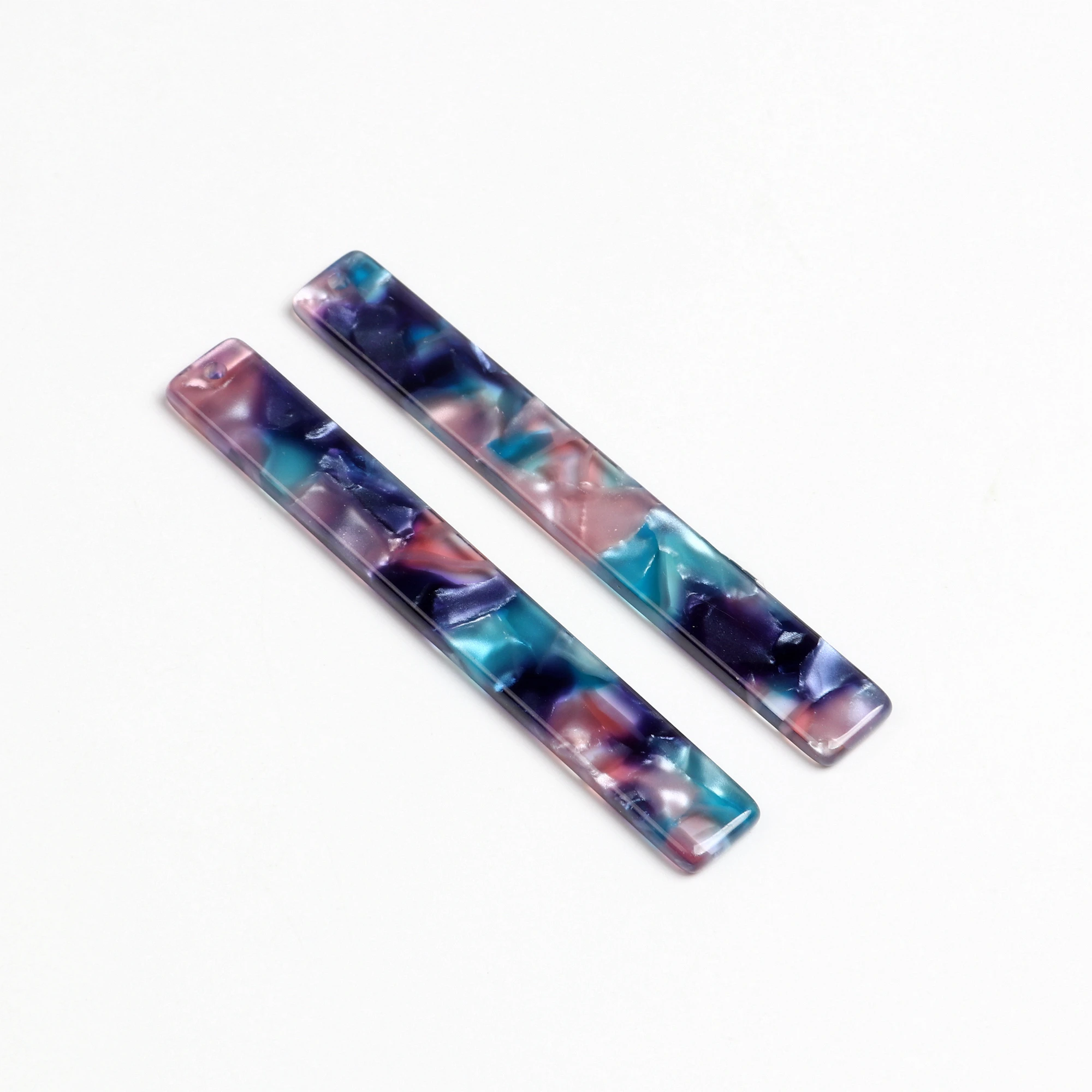 Schildpatt Ohrring Charms,Acetat Stick Charms, dünne Bar Rechteck Anhänger, lange Streifen Ohrringe Teil, 8x60mm – Detail 19