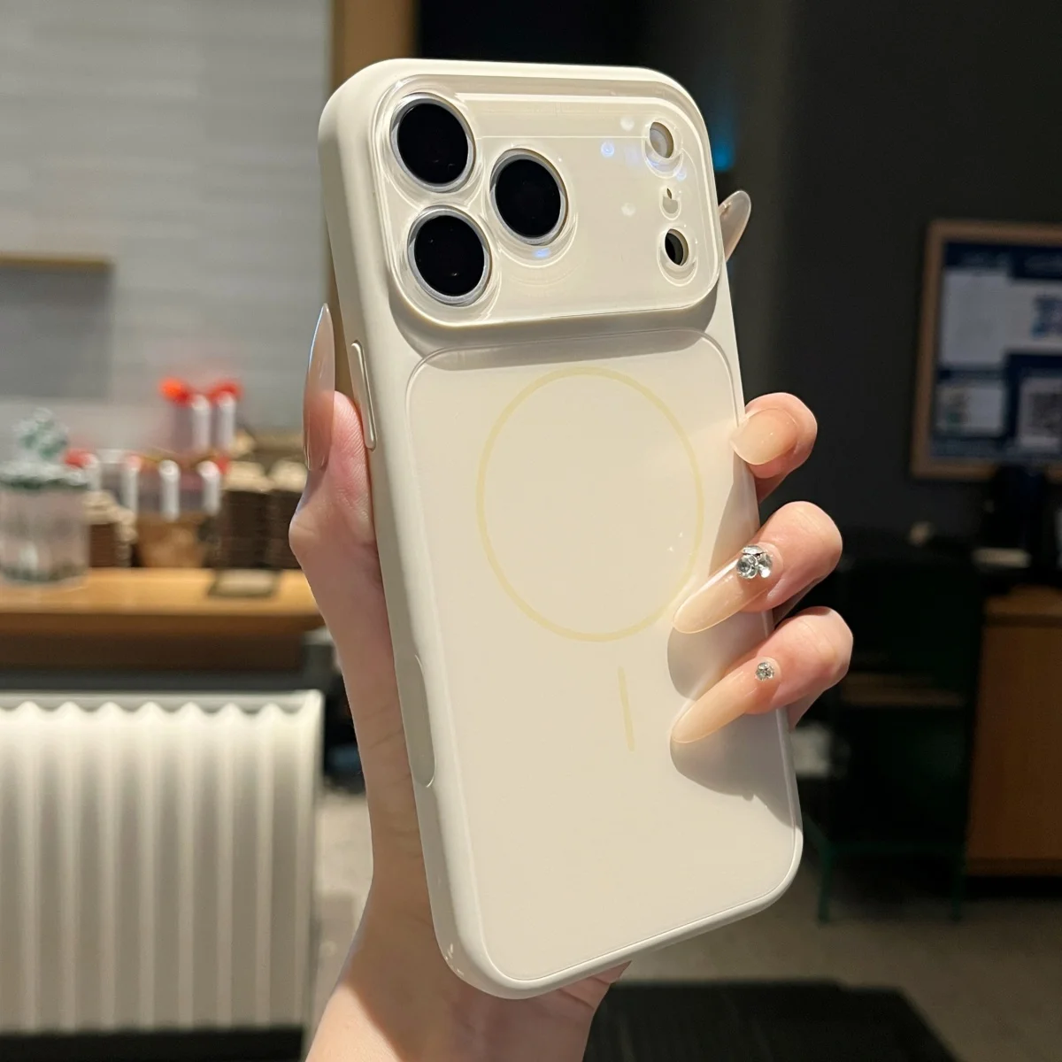 Sleek Liquid Silicone Magnetic Phone Case with Big Window Lens Protection