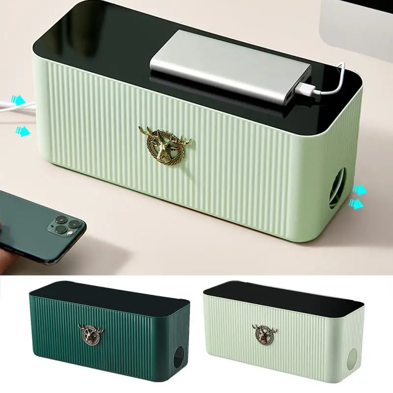 

Cable Storage Box Desktop Data Cable Storage Box Mobile Phone Charger Charging Cable Finishing Box Divided Grid Organizers