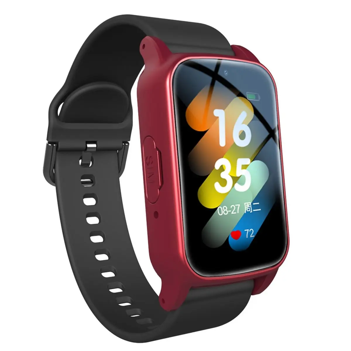 ABSF Smartwatch 4G per Anziani con GPS, SOS, Rilevamento Cadute, Supporto di Emergenza, Monitoraggio Salute AI per Anziani Rosso B - immagine 4