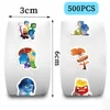 500/1000PCS Disney Inside Out 2 Stickers Kawaii Cute Cartoon Label Seal Stickers Rolls Stickers for Phone Luggage Stickers Toys 5