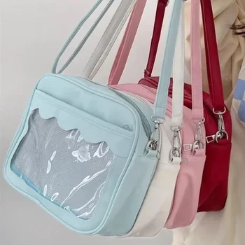 Borsa giapponese Harajuku Ita per donna PU tasca trasparente Itabag borsa a tracolla con tracolla JK uniforme per ragazze delle scuole superiori 1